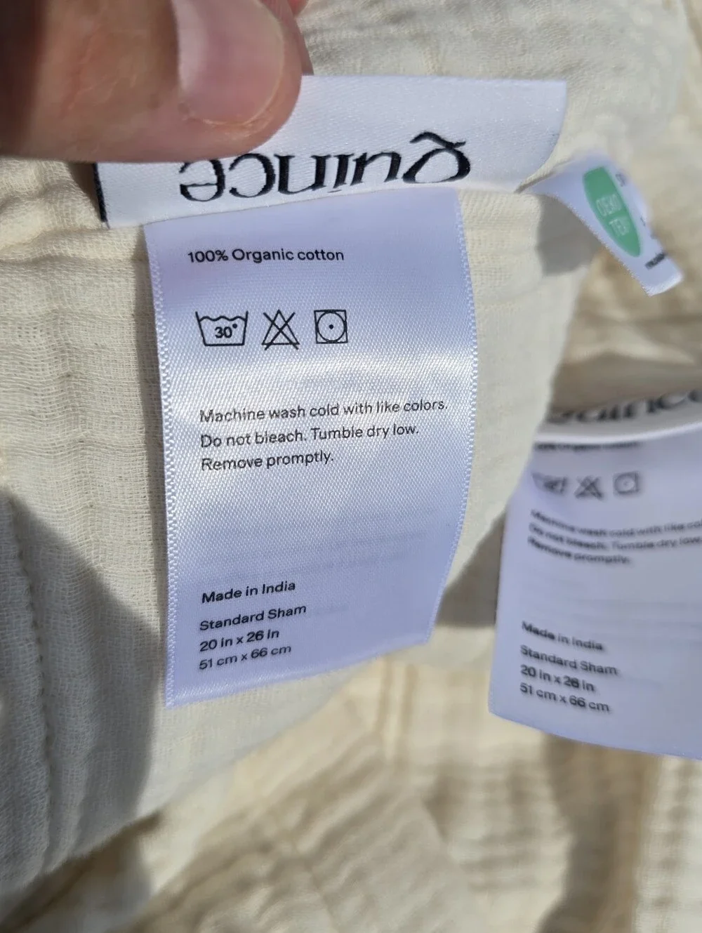 Quince FULL / QUEEN Organic Cotton Gauze Airy Duvet Cover Set & 2 Shams Undyed